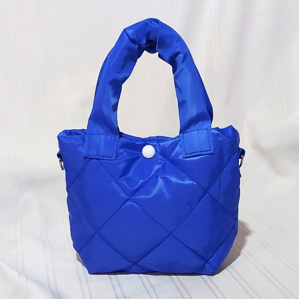 32. Blue Quilted Tote Bag